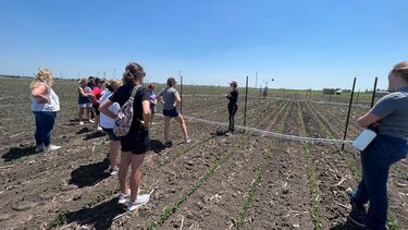 A photo showing a visit to the RockFACE site from a group of Illinois high school science and agriculture teachers