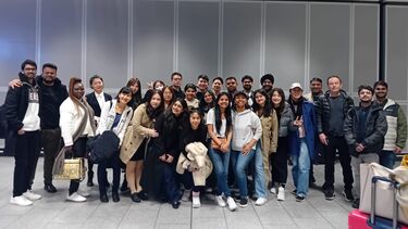 A group of MBA students at Frankfurt Airport
