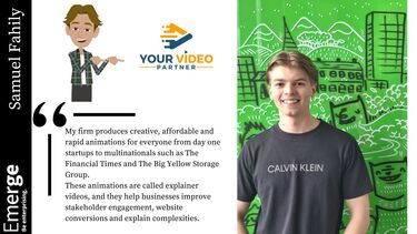 Picture of business team with quote about the business