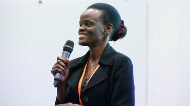 Loice&nbsp;Natukunda presenting.