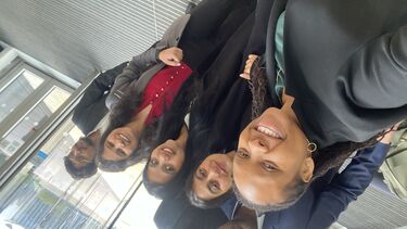 Students arriving at the Global Masters Challenge.