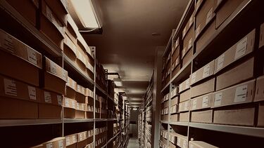 Archive  shelving and boxes