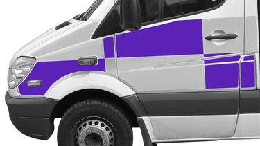 This is the image of an ambulance with the colour scheme of the University