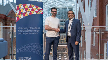 Dr Adam Hodgson pictures with Prof Ash Tiwari