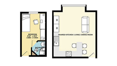 Floorplan for an en-suite room