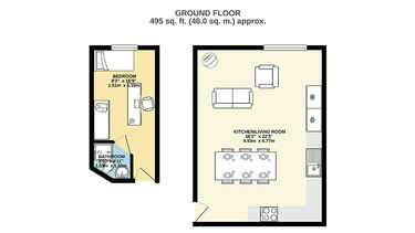 Floorplan for an en-suite room at Allen Court