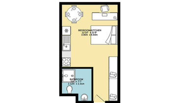 Floorplan for Laddow studios