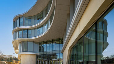 An exterior close up view of the Wave