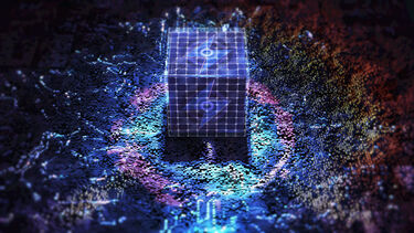 Abstract image of a cube that represents a battery