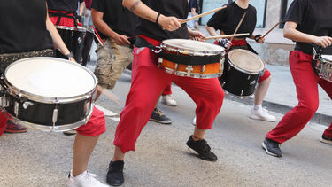 group of people playing drums