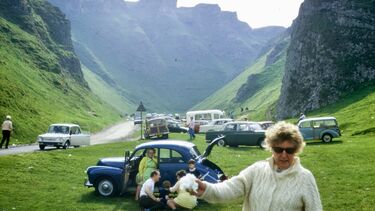 A archive view of Winnats Pass in Castleton