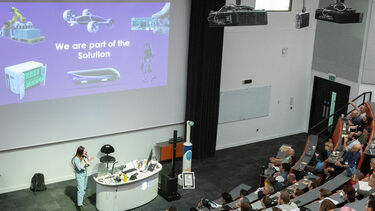 Ruth Amos, Keynote Speaker for ISAM, addressing the conference delegation