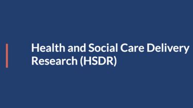 This is a logo of the NIHR Health and Social Care Delivery Research