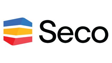 Blue, yellow and red Seco tools logo