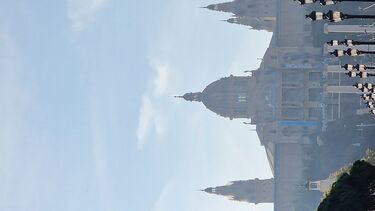 Street-side view of Poble Espanyol