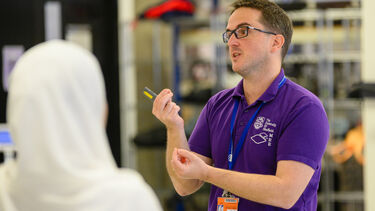 Dr Matteo di Benedetti teaching in the Structures Lab