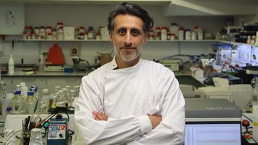 Professor Jagroop Pandhal standing in a laboratory