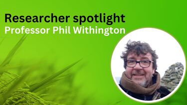 'Researcher spotlight, Professor Phil Withington'.