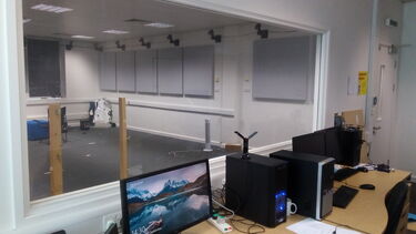 Vicon room looking towards control room