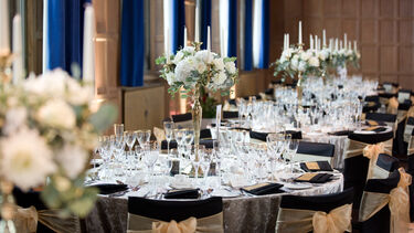 Table set up for dinner