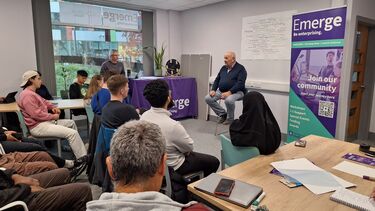 Masterclass from man at the front of the room to students