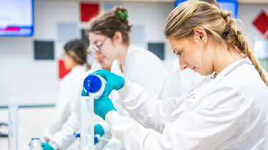 Biochemistry students in the lab