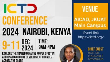 Flyer for the ICTD conference in Nairobi, 9-11 Dec 2024