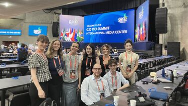 Social Science students at the G20 summit international media center