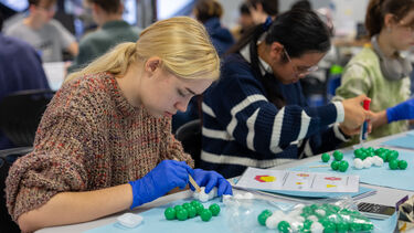 Students working in the materials lab