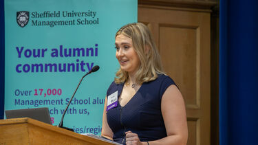 2024 Dean's List Winner Kate Lally delivers speech