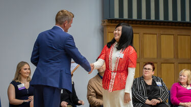 Fransiska Sonia Rickiyanto is presented Dean's List Award by Dean Fraser McLeay