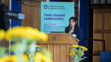 Soumya Namdeo presenting at Prizegiving.