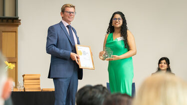 Ishvarya receiving her Dean's List award.