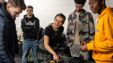 Aerospace students with drones