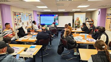 Students taking part in an Outreach class