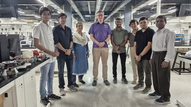 Delegation from University of Sheffield stood with colleagues from India