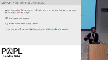 Andrei Popescu at POPL conference