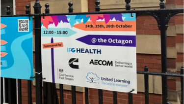 Careers Service banners on railings