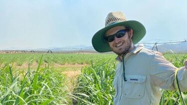 Mapping soil variability in the Howe field trial in November 2020 using an electromagnetic induction meter (Photo: Paul Nelson).