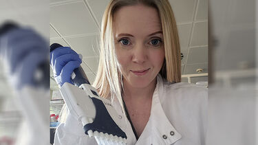 Laura Ellis in the SITraN labs working on a project