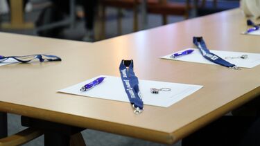 Gripple, desk and lanyards