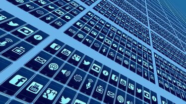 A wall of blue internet icons