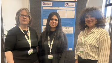 MEng Chemical Engineering student, Nikita, with academic staff. 