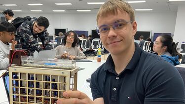 Jakub shows his project