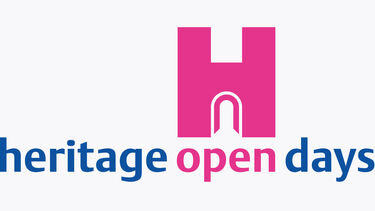 Text reading Heritage Open Days with an illustration of a castle