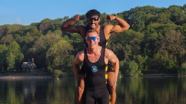 Luca with his rowing team member