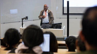 Sumon Bhaumik delivering a key note speech.