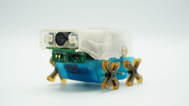 A close up shot of a tiny robot that can be used to inspect and repair leaky water pipes