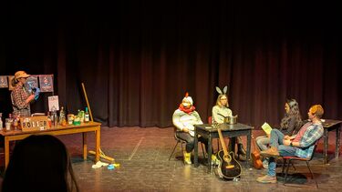 action shot from the germen modern languages drama festival play