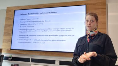 Dr Anna Jochymek leading MRG ethics workshop